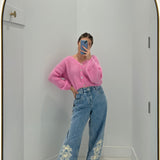 CORNELIA Cropped Cardigan | SOFT BERRY
