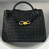 PL Woven Leather Bag | BLACK