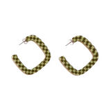 OLIVE CHECKER Earrings