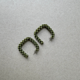 OLIVE CHECKER Earrings