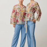 OPHELIA TENCEL Embroidered Pant | CORNFLOWER