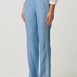OPHELIA TENCEL Embroidered Pant | CORNFLOWER