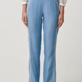 OPHELIA TENCEL Embroidered Pant | CORNFLOWER
