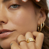 EROS Gold Textured Ring | LARGE