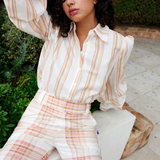 LUCINDA Blouse | PEONY/ANTIQUE STRIPE