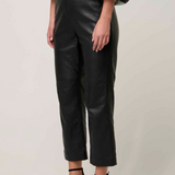 MONTOYA Leather Straight Leg Pant | ONYX