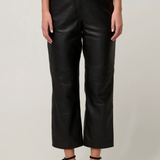 MONTOYA Leather Straight Leg Pant | ONYX