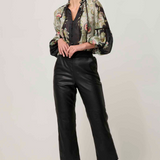 MONTOYA Leather Straight Leg Pant | ONYX
