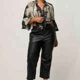 MONTOYA Leather Straight Leg Pant | ONYX