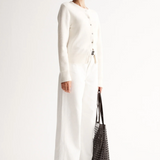 SASCHIA Knit Cardigan | WHITE MARLE