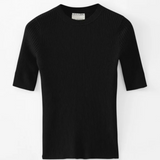 Cashmere Blend S/S Rib | BLACK
