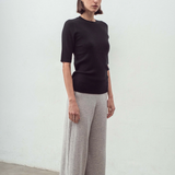 Cashmere Blend S/S Rib | BLACK