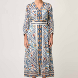 ALEXIS Silk Cotton Midi Dress