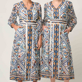 ALEXIS Silk Cotton Midi Dress