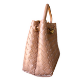 PL Woven Nutbuck Bag | COGNAC LEATHER