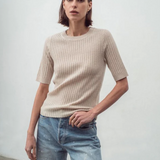 Cashmere Blend S/S Rib | LIGHT SHELL