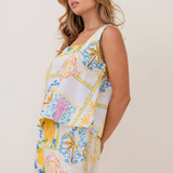 LINEN Square Neck Tank | AMALFI DREAMS