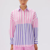 CHIARA Stripe Shirt | UVA/Bubblegum