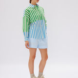 CHIARA Stripe Shirt | Verde/Azure