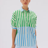 CHIARA Stripe Shirt | Verde/Azure