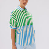 CHIARA Stripe Shirt | Verde/Azure