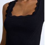 SCALLOP Knit Top | BLACK
