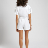 CROPPED Linen Twist Shirt | WHITE