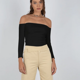 LS OFF SHOULDER Top | BLACK