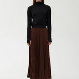 GOLDIE Pleat Skirt | CHOCOLATE