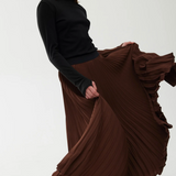 GOLDIE Pleat Skirt | CHOCOLATE