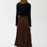 GOLDIE Pleat Skirt | CHOCOLATE