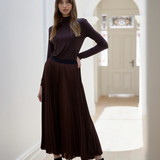 GOLDIE Pleat Skirt | CHOCOLATE