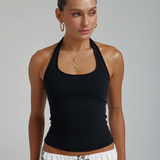 KNIT HALTER Top | BLACK