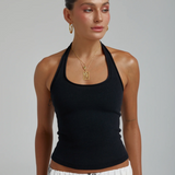 KNIT HALTER Top | BLACK