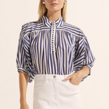 ADAGE Top | NAVY STRIPE