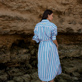 BILLY Shirt Dress | OCEAN DEPTHS/SEASHELL