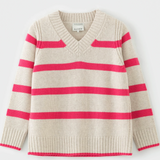 N.327 Cashmere Blend Stripe V-Neck Knit