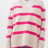 N.327 Cashmere Blend Stripe V-Neck Knit