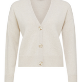 PURE CASHMERE V Cardigan | OATMEAL