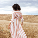 ARLET Dress | PEONY/ANTIQUE STRIPE