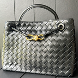 PL Woven Leather Bag | BLACK