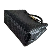 PL Woven Leather Bag | BLACK