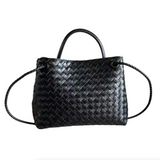 PL Woven Leather Bag | BLACK