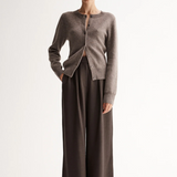 SASCHIA Knit Cardigan | CHOCOLATE