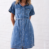 SIMONE Dress Heart | 70's BLUE
