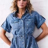 SIMONE Dress Heart | 70's BLUE