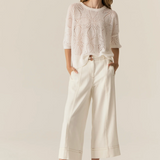 CARSEN Crop Denim Pant | ECRU
