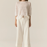 CARSEN Crop Denim Pant | ECRU