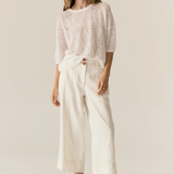 CARSEN Crop Denim Pant | ECRU