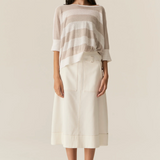CARSEN Denim Skirt | ECRU